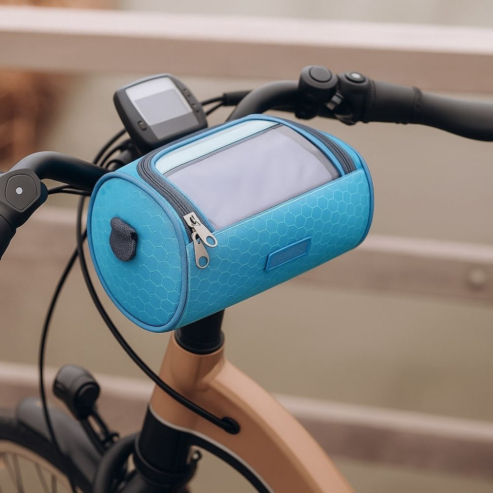 Borsa da manubrio per bicicletta con supporto per telefono – portaoggetti impermeabile per piccoli oggetti