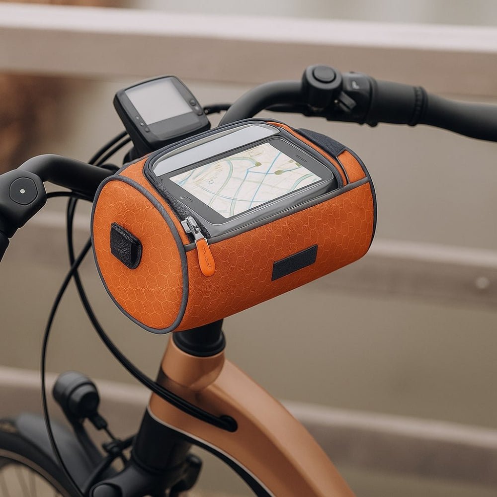Borsa da manubrio per bicicletta con supporto per telefono – portaoggetti impermeabile per piccoli oggetti
