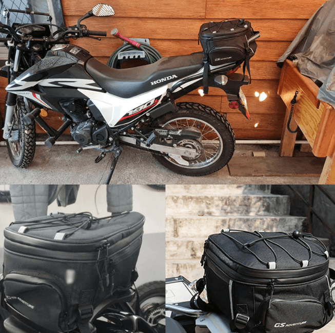 Borsa da moto idrorepellente unisex per attrezzatura con scomparti multipli