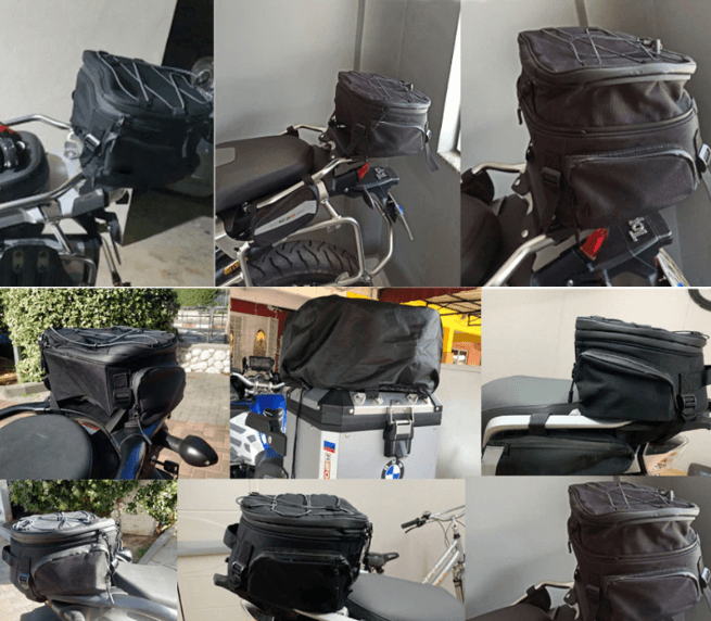 Borsa da moto idrorepellente unisex per attrezzatura con scomparti multipli