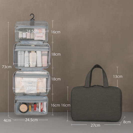 Borsa da toilette da appendere con scomparti multipli