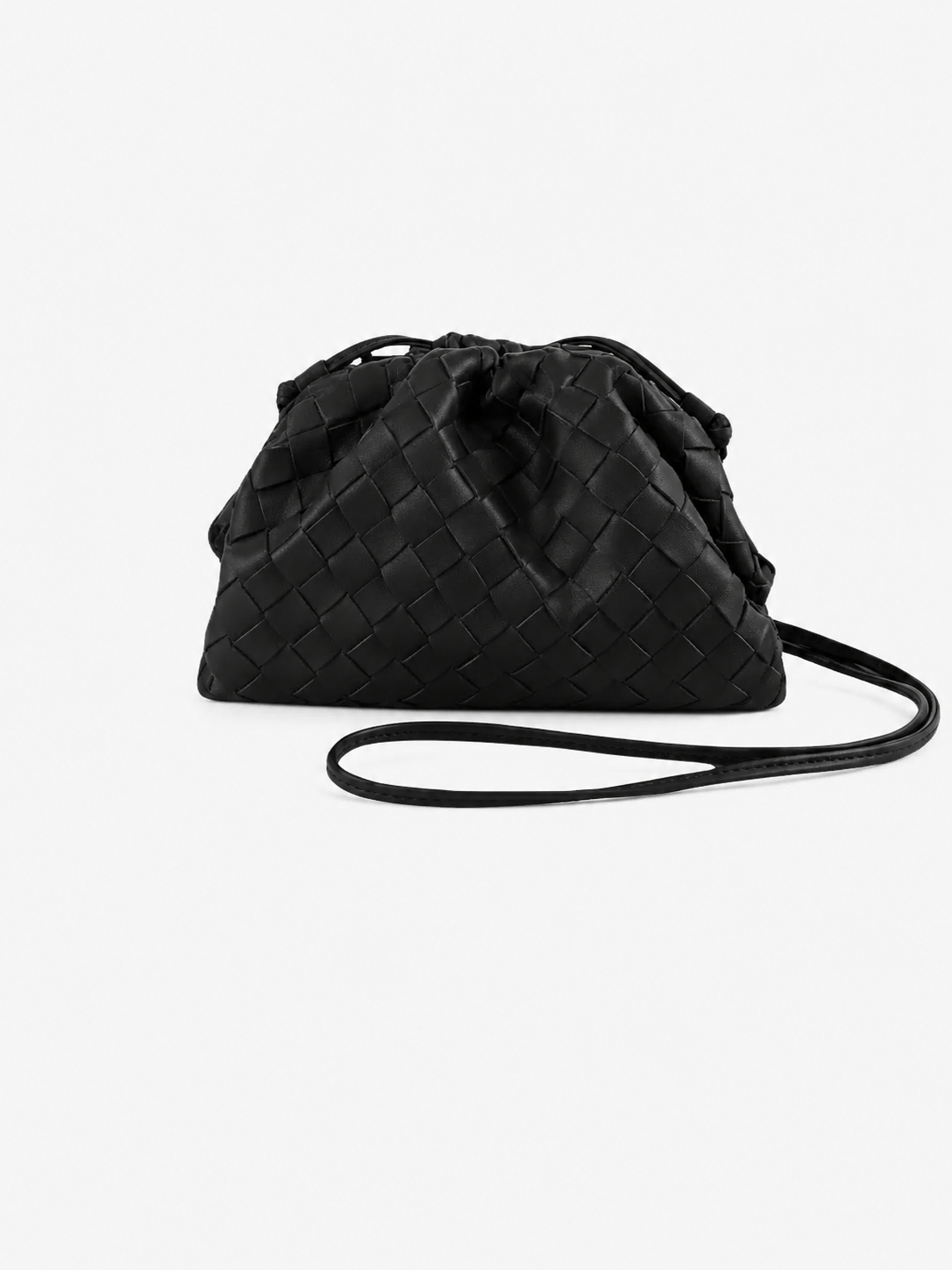 Borsa Intrecciata in Pelle Sintetica con Chiusura a Coulisse per l'Uso Quotidiano e la Sera con Stile e Funzionalità