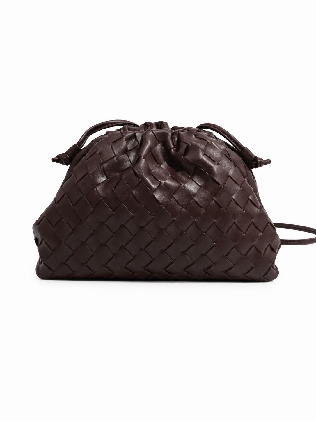 Borsa Intrecciata in Pelle Sintetica con Chiusura a Coulisse per l'Uso Quotidiano e la Sera con Stile e Funzionalità