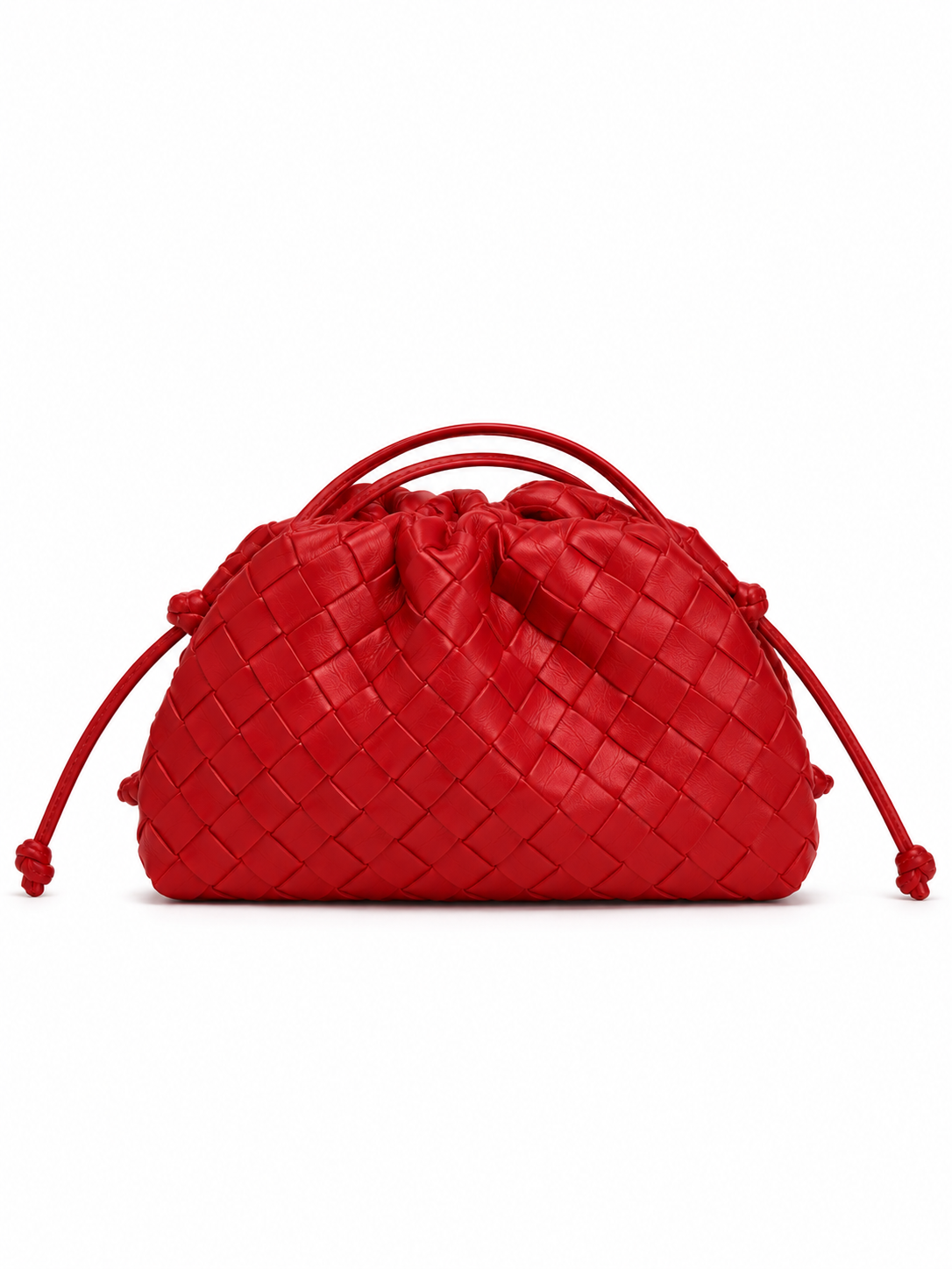 Borsa Intrecciata in Pelle Sintetica con Chiusura a Coulisse per l'Uso Quotidiano e la Sera con Stile e Funzionalità