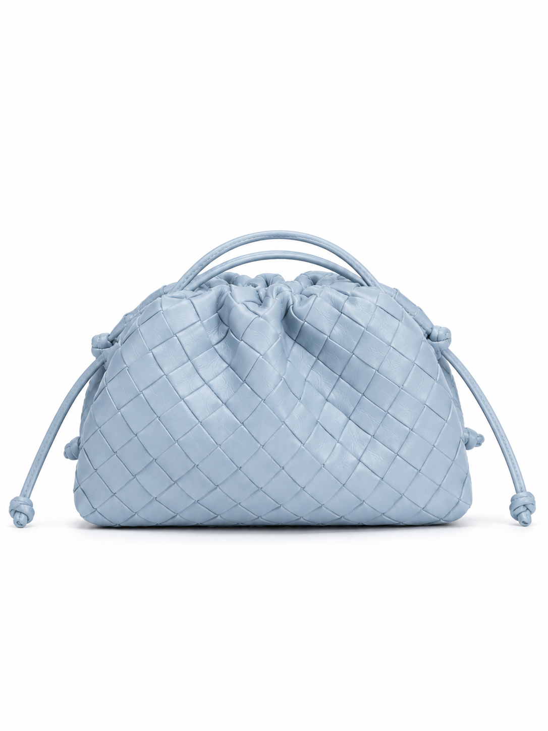Borsa Intrecciata in Pelle Sintetica con Chiusura a Coulisse per l'Uso Quotidiano e la Sera con Stile e Funzionalità