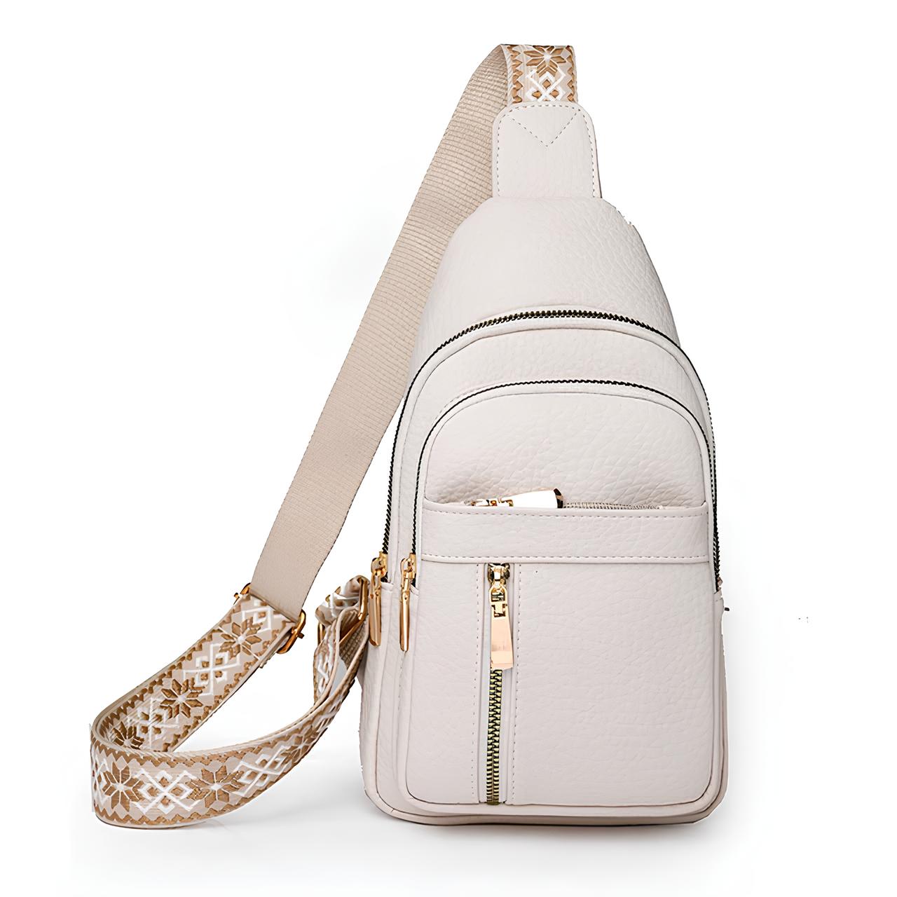 Borsa Monospalla Crossbody da Donna con Tracolla Intrecciata a Fantasia
