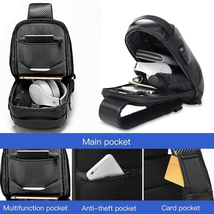 Borsa monospalla di sicurezza antifurto