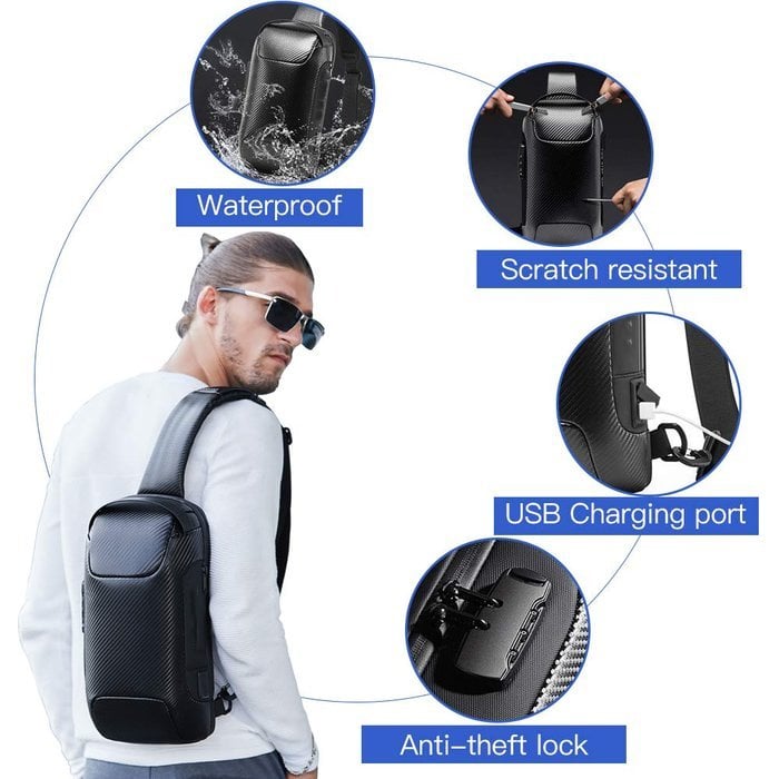 Borsa monospalla di sicurezza antifurto