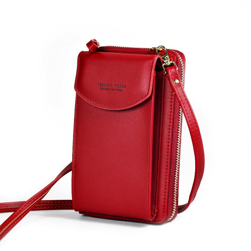 Borsa porta cellulare e portafoglio da donna a tracolla