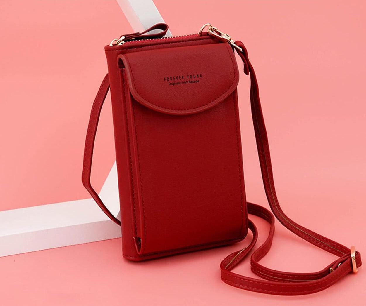 Borsa porta cellulare e portafoglio da donna a tracolla