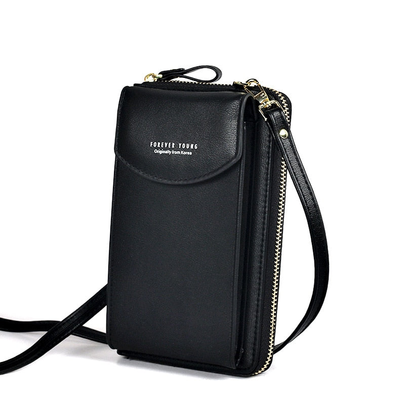 Borsa porta cellulare e portafoglio da donna a tracolla