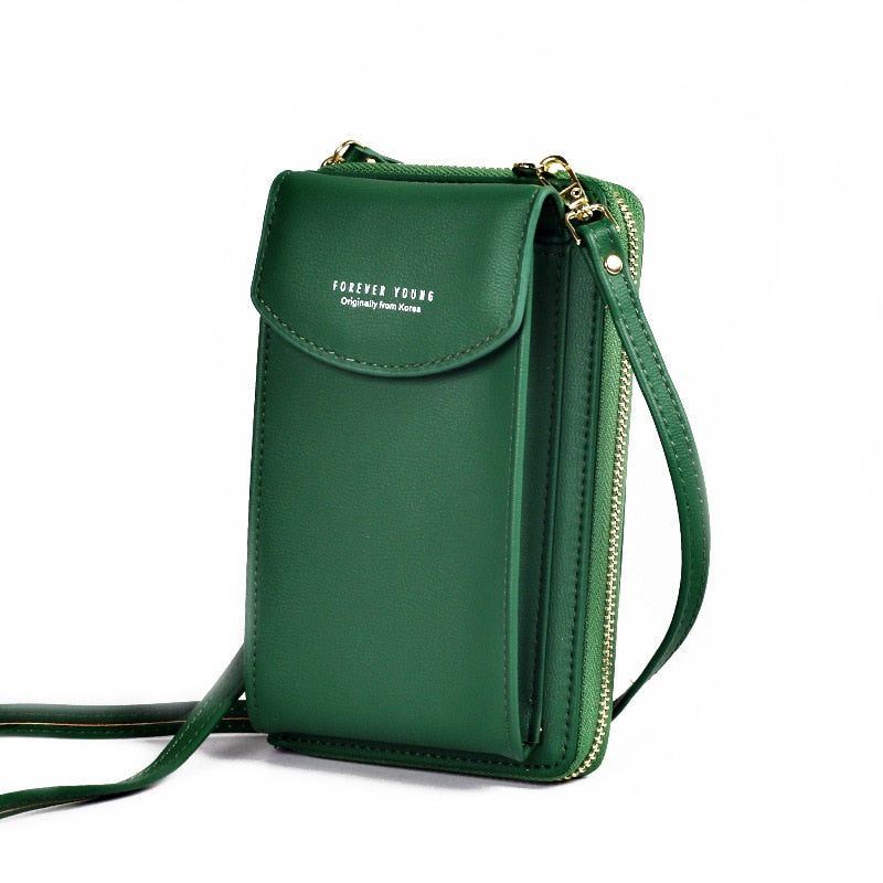 Borsa porta cellulare e portafoglio da donna a tracolla