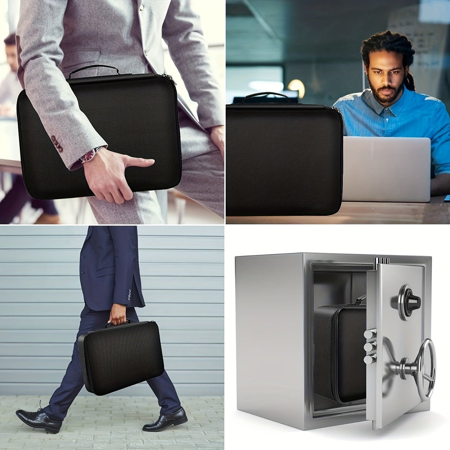 Borsa porta documenti di sicurezza con serratura e design idrorepellente
