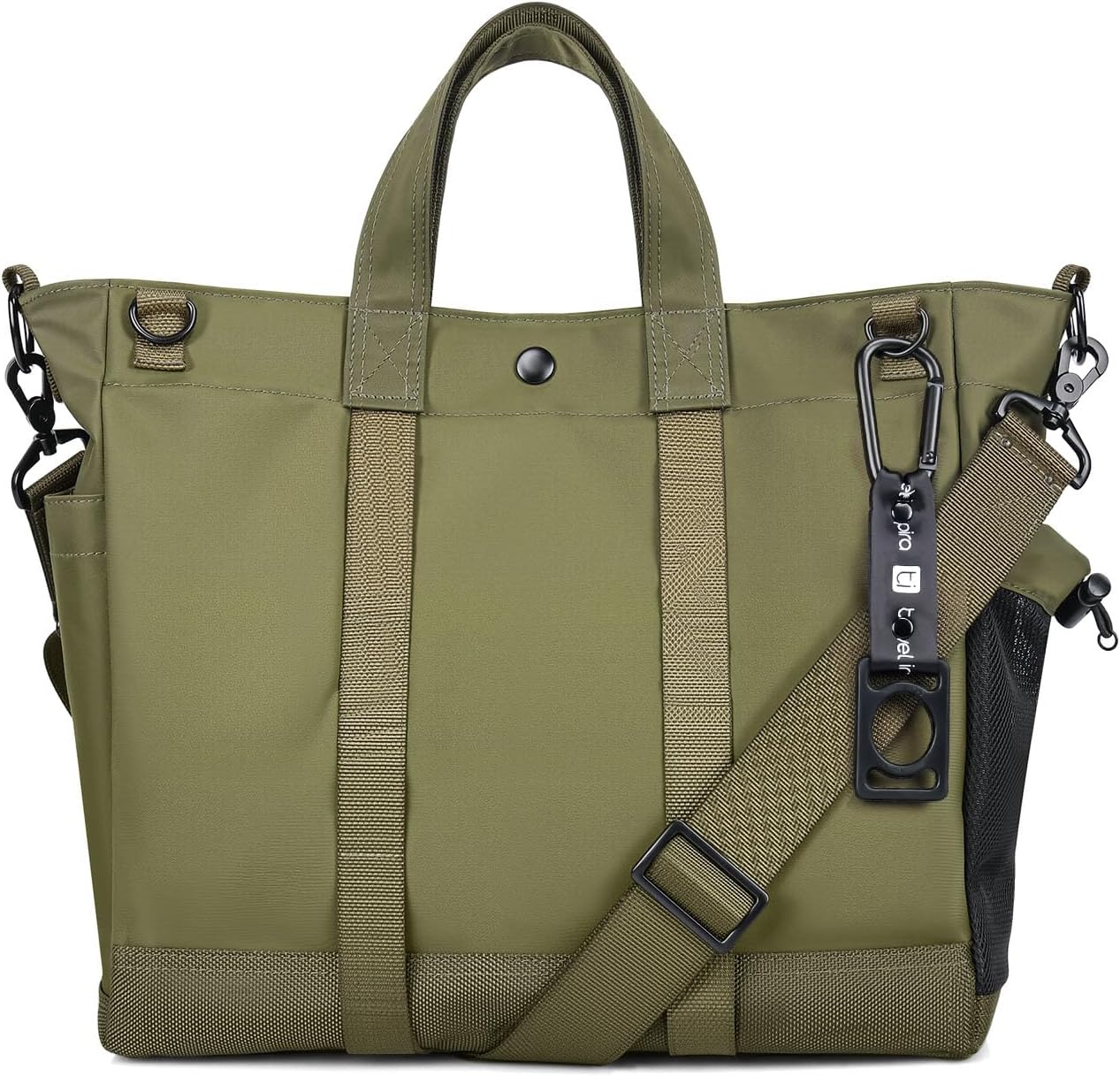 Borsa tote porta computer unisex con scomparti multipli e tracolla regolabile