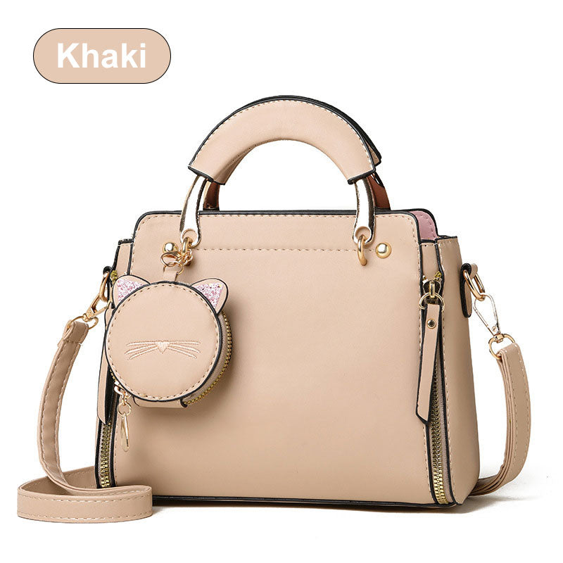 Borsa versatile da donna con grazioso organizer a forma di gattino