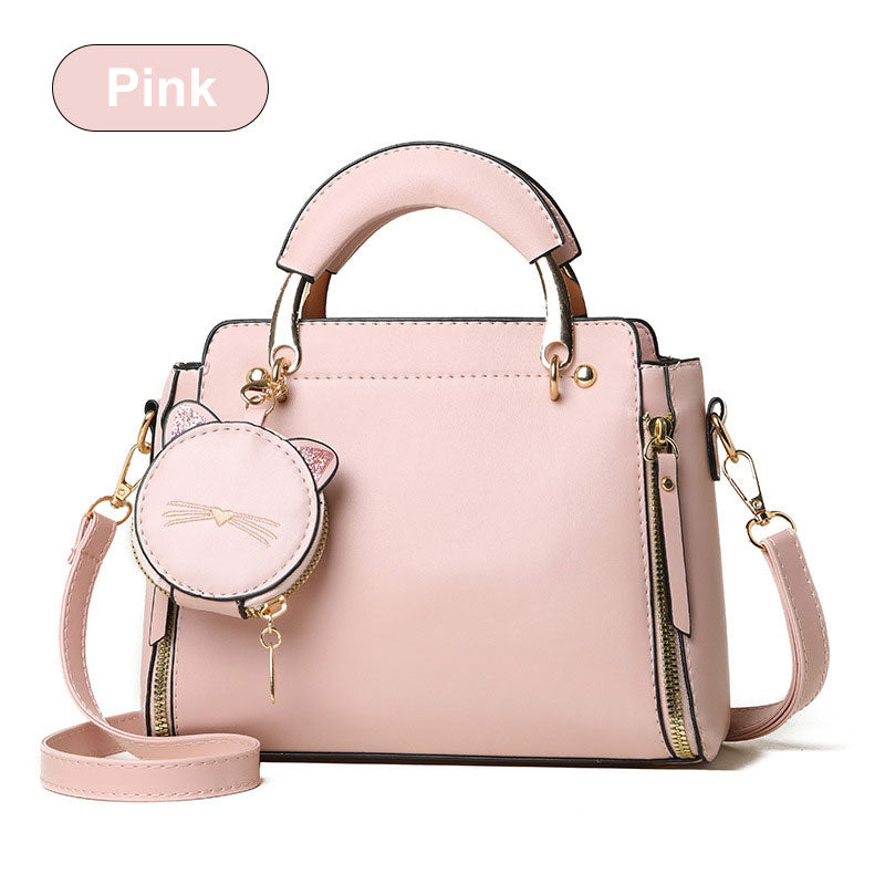 Borsa versatile da donna con grazioso organizer a forma di gattino