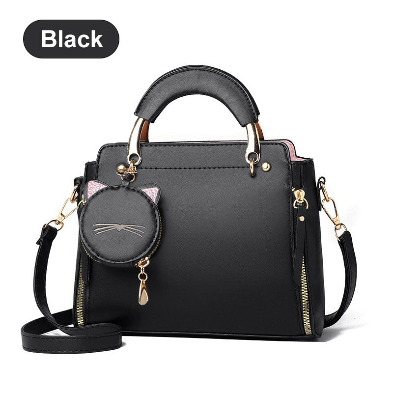 Borsa versatile da donna con grazioso organizer a forma di gattino