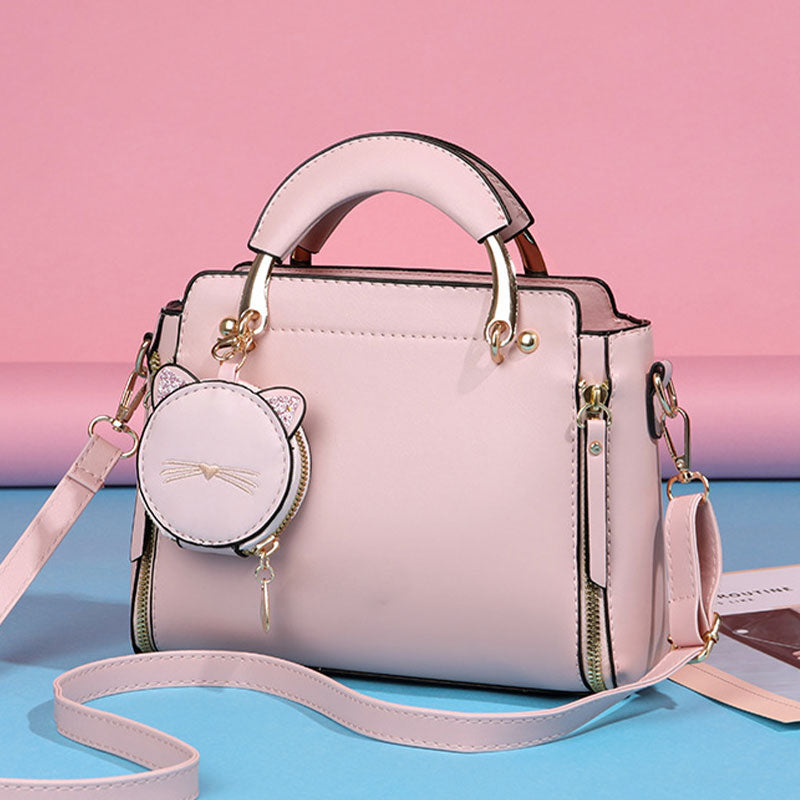 Borsa versatile da donna con grazioso organizer a forma di gattino