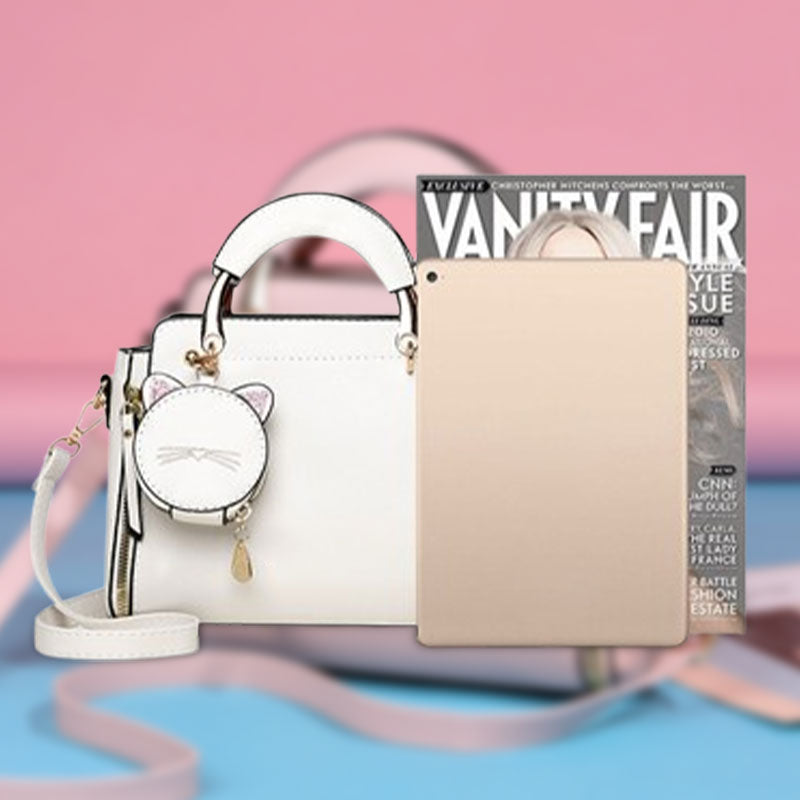 Borsa versatile da donna con grazioso organizer a forma di gattino
