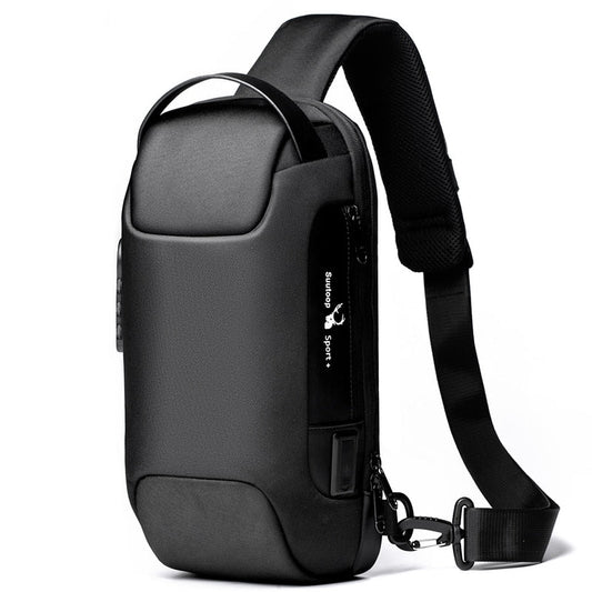 Borsello Monospalla da Uomo Antifurto e Impermeabile con Porta di Ricarica USB