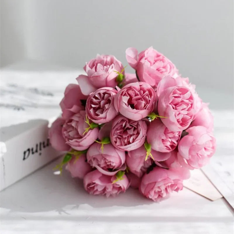 Bouquet di peonie artificiali in seta