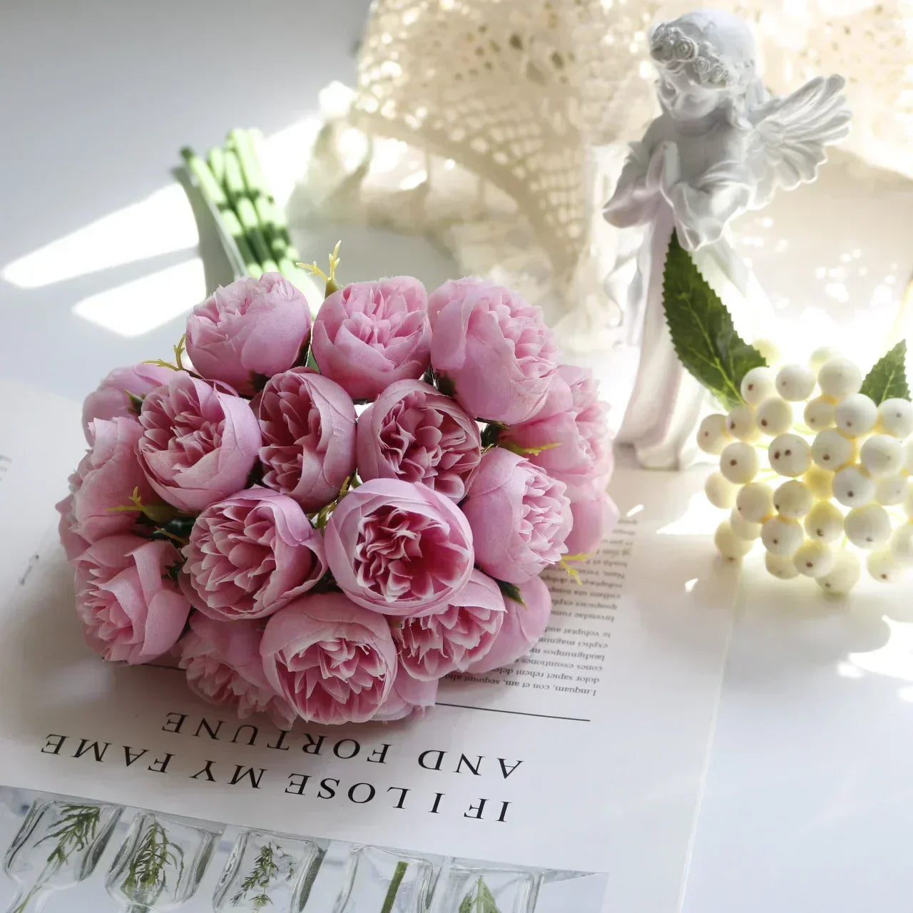Bouquet di peonie artificiali in seta
