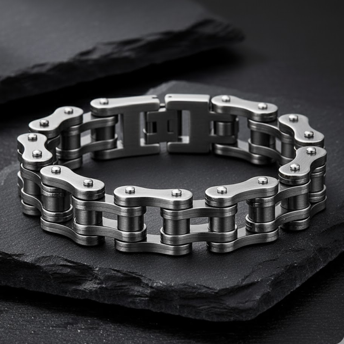 Bracciale da biker a catena - Serie in acciaio battuto