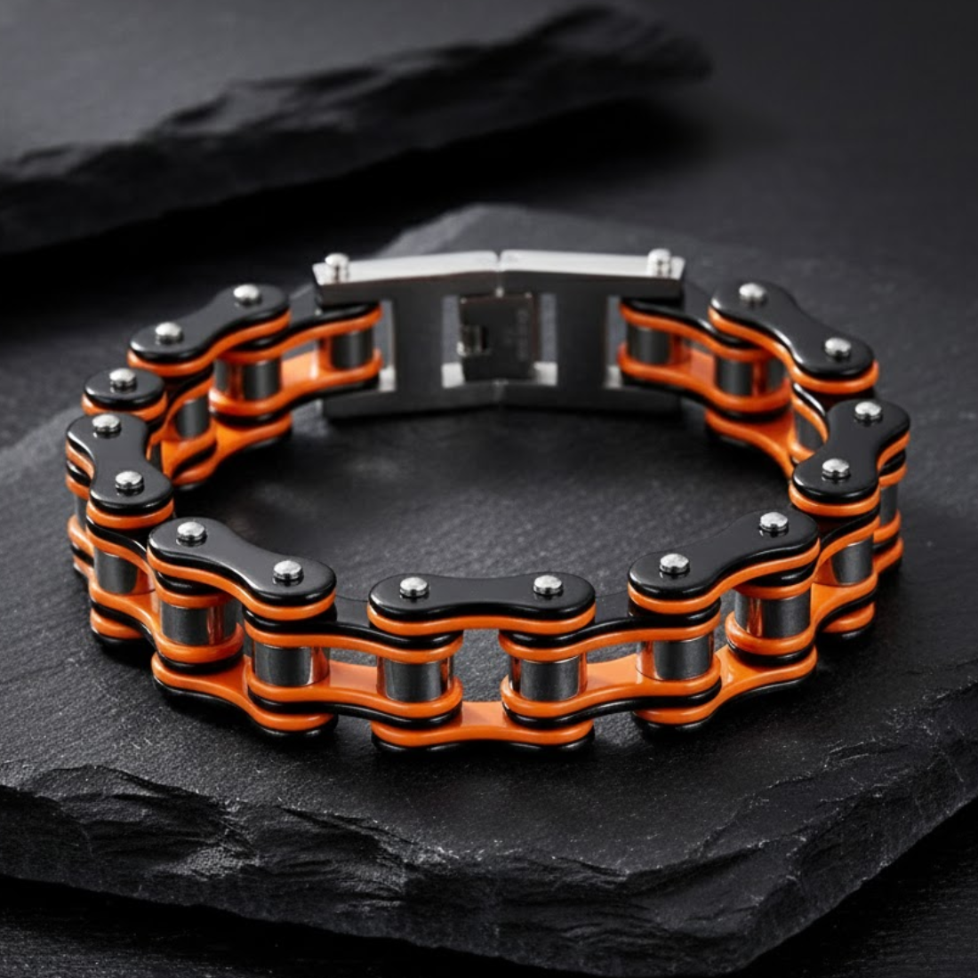 Bracciale da biker a catena - Serie in acciaio battuto