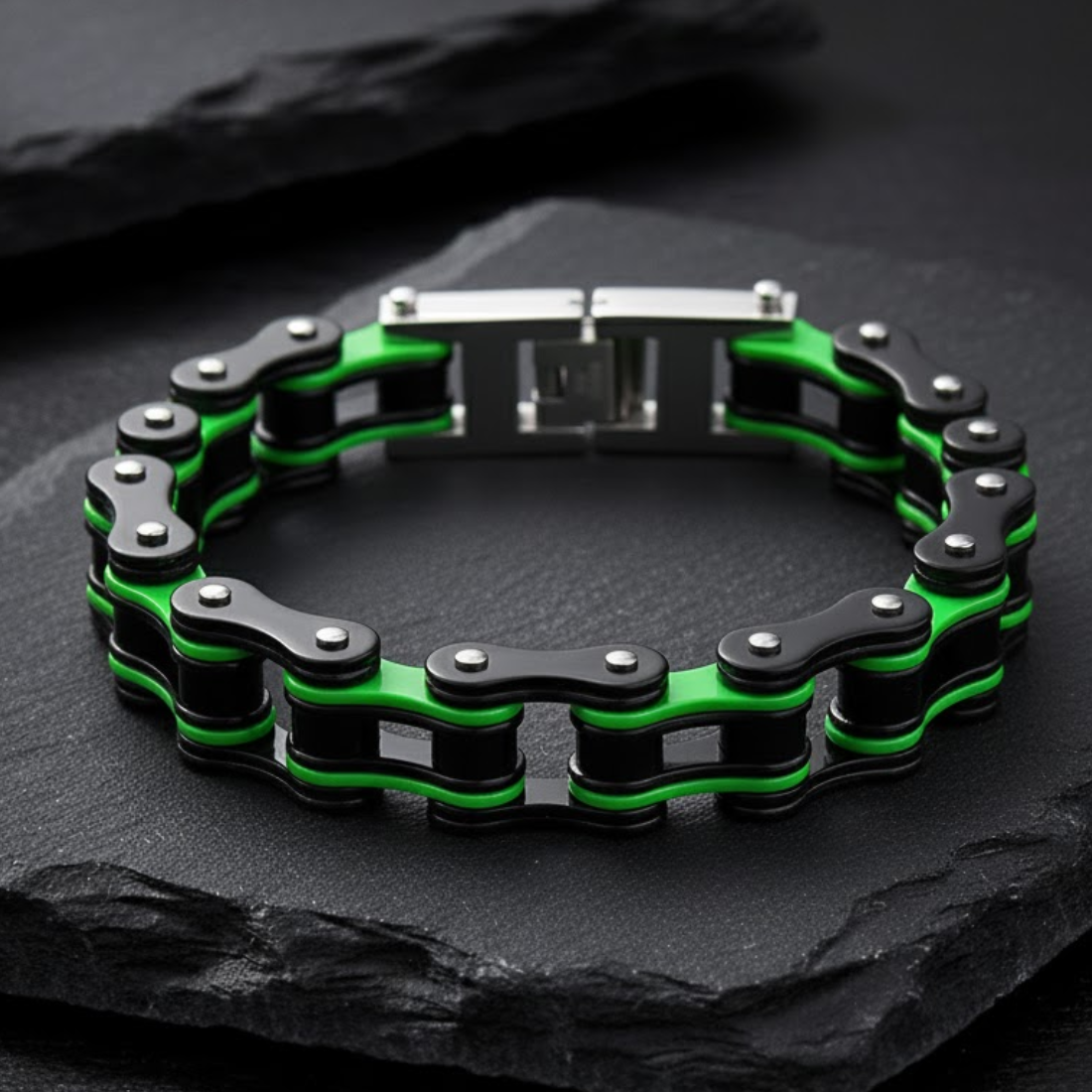 Bracciale da biker a catena - Serie in acciaio battuto