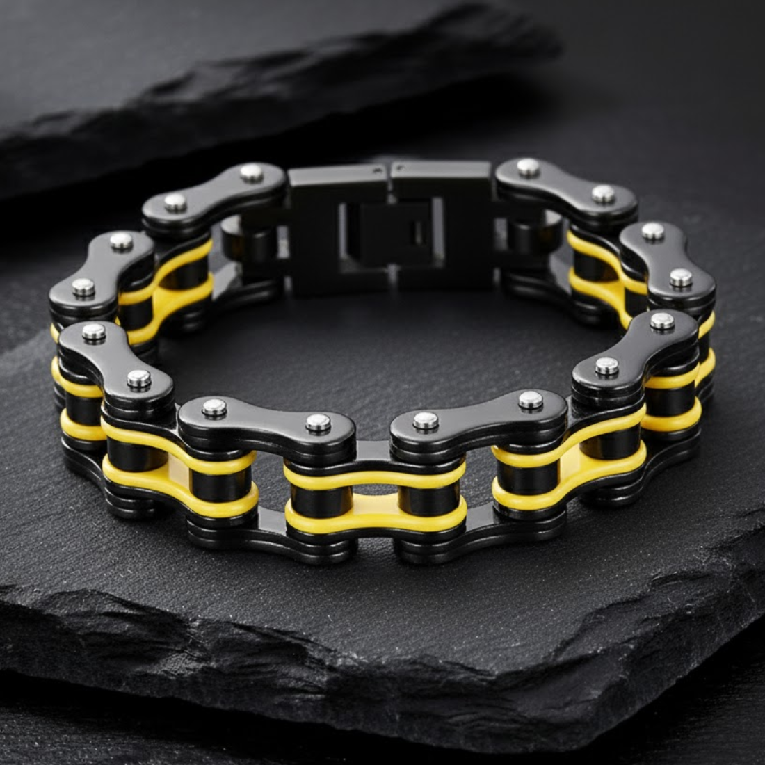 Bracciale da biker a catena - Serie in acciaio battuto