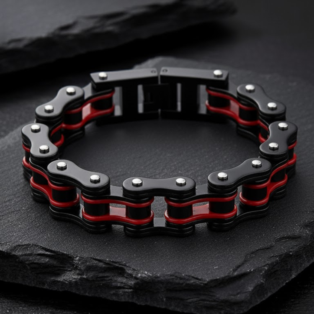 Bracciale da biker a catena - Serie in acciaio battuto