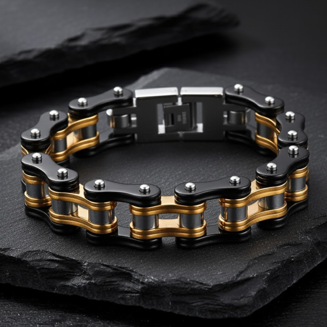 Bracciale da biker a catena - Serie in acciaio battuto