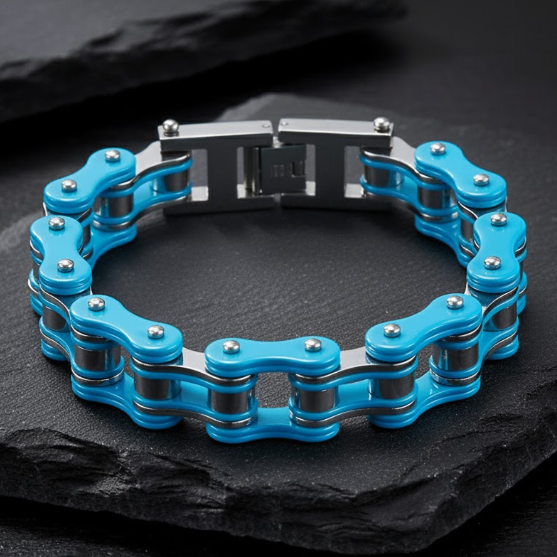 Bracciale da biker a catena - Serie in acciaio battuto
