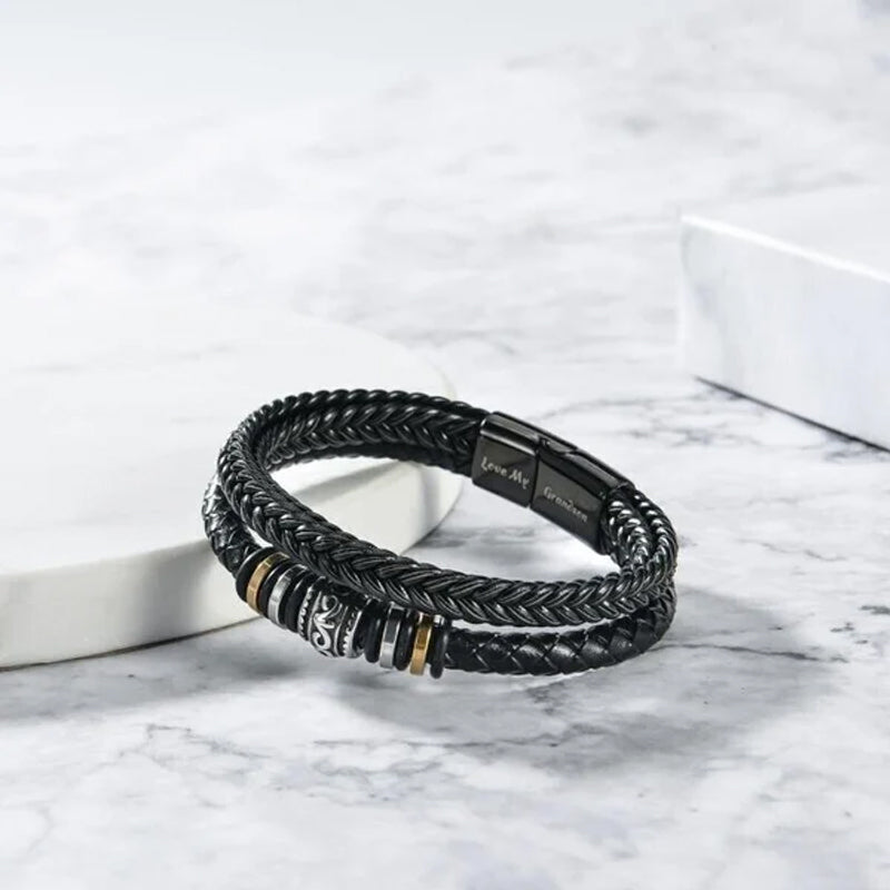 Bracciale da uomo nero a doppia fila