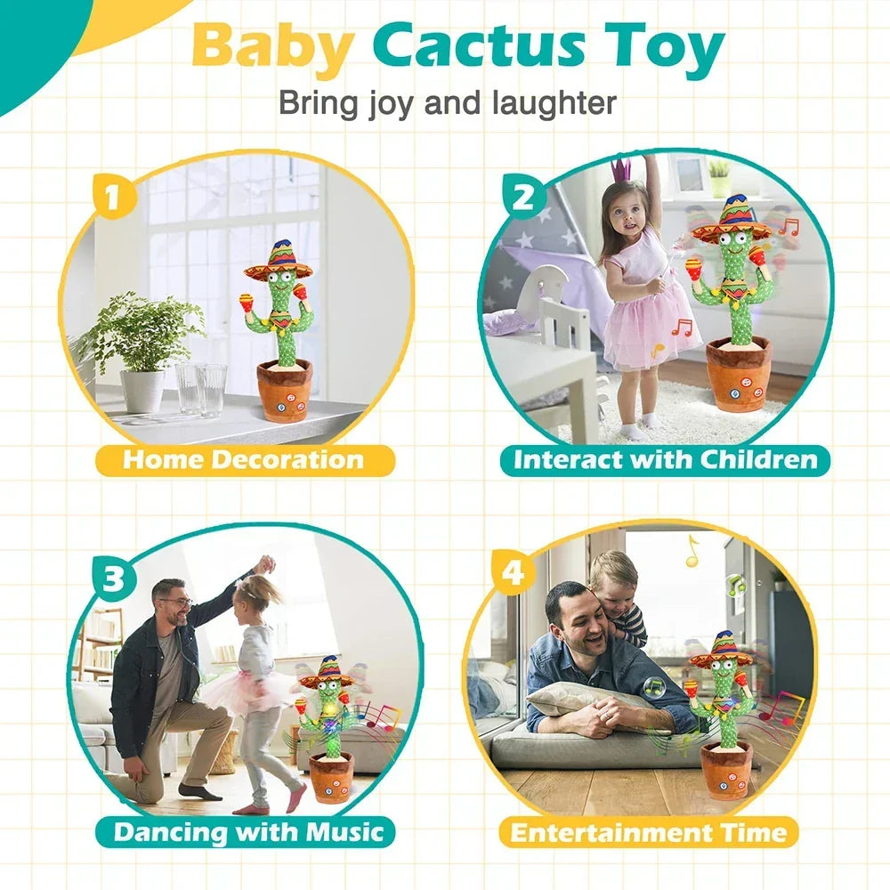 Cactus Giocattolo Interattivo Parlante e Ballerino con Canzoni per Bambini