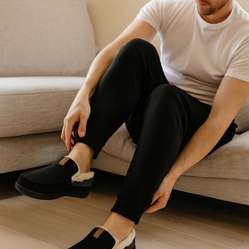 Calde Scarpe Slip-On da Uomo in Lana Sintetica