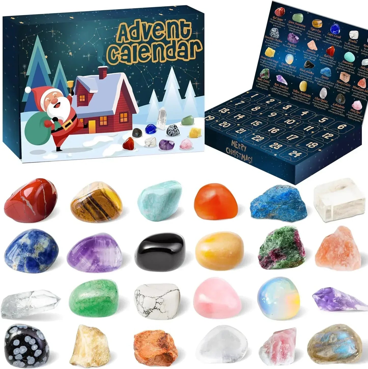 Calendario dell'Avvento – 24 Tesori in Cristallo Naturale