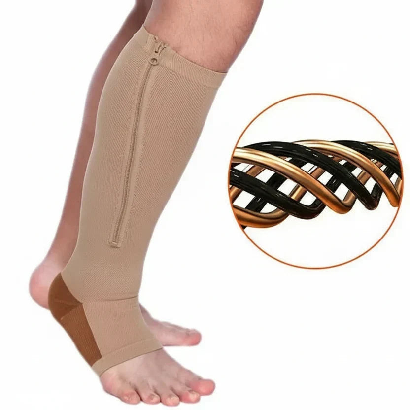 Calze a Compressione Graduata con Cerniera per Supporto e Sollievo