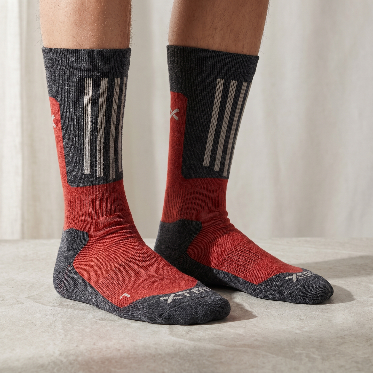 Calze da sci unisex in lana merino | Spessori differenziati | Supporto dell'arco plantare e imbottitura tibiale