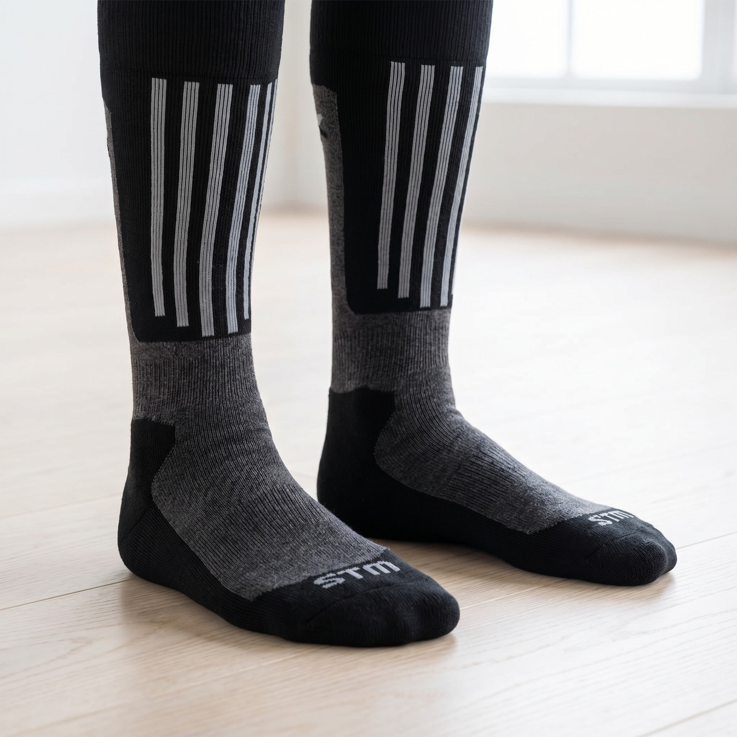 Calze da sci unisex in lana merino | Spessori differenziati | Supporto dell'arco plantare e imbottitura tibiale