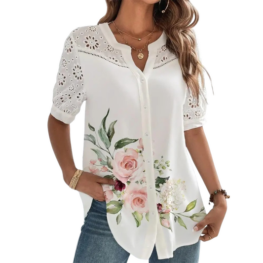 Camicetta casual a maniche corte da donna
