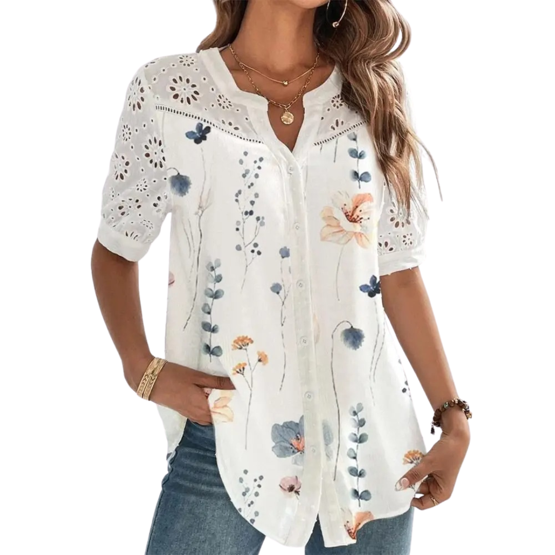 Camicetta casual a maniche corte da donna