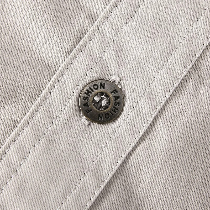 Camicia cargo da uomo in cotone