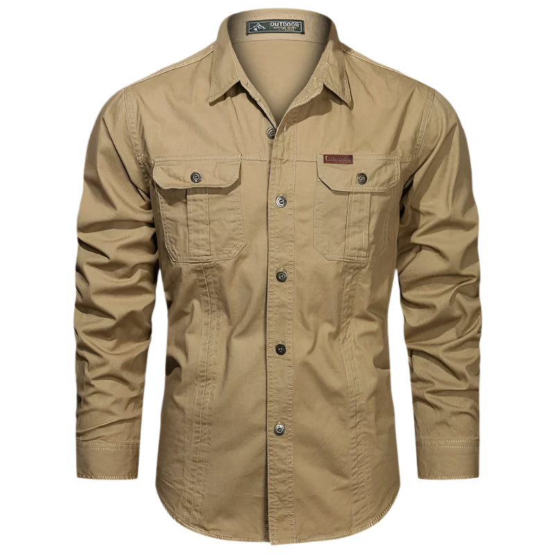 Camicia cargo da uomo in cotone