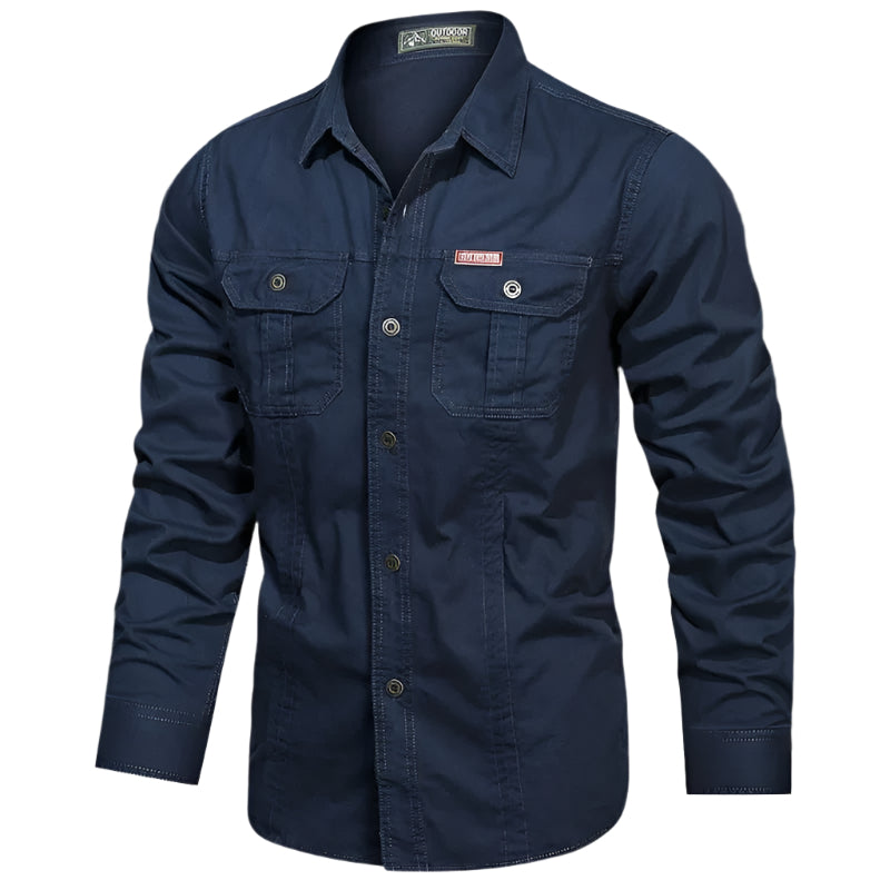 Camicia cargo da uomo in cotone