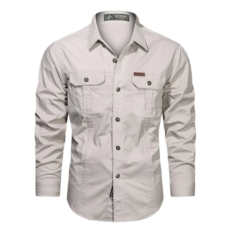 Camicia cargo da uomo in cotone