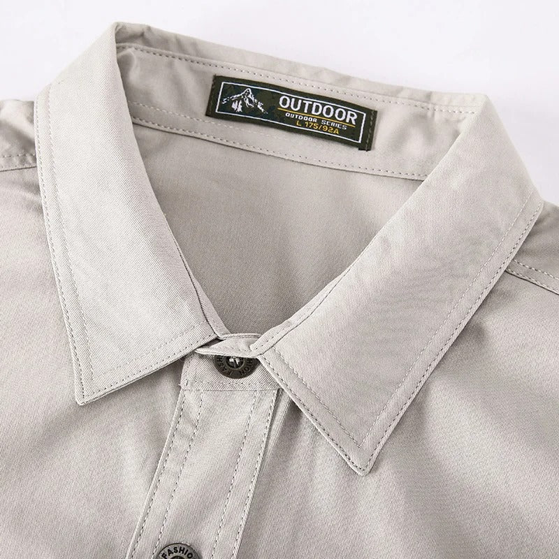 Camicia cargo da uomo in cotone