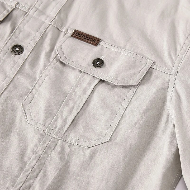 Camicia cargo da uomo in cotone
