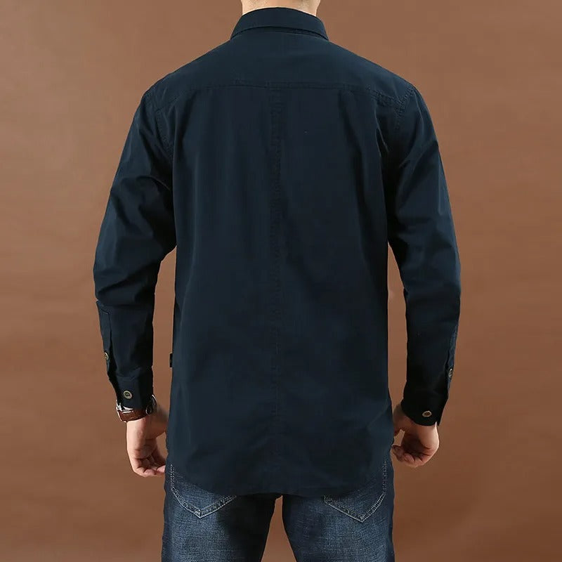 Camicia cargo da uomo leggera in cotone