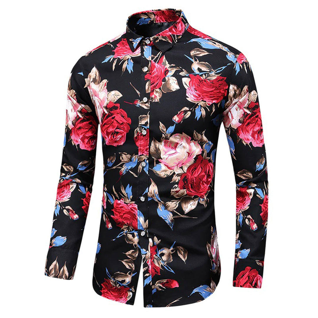 Camicia da uomo a fiori dal design romantico